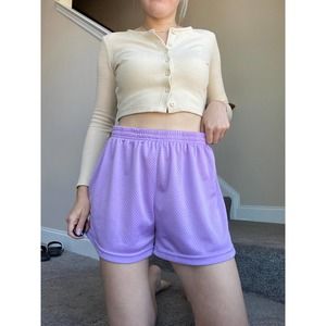 Vintage lilac purple mesh lounge shorts